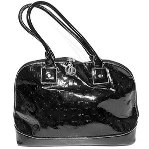 Queen by Queen Latifah Black Patent Leather Handbag